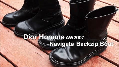 Dior Homme 07 AW Navigate Backzip Biker Boot 